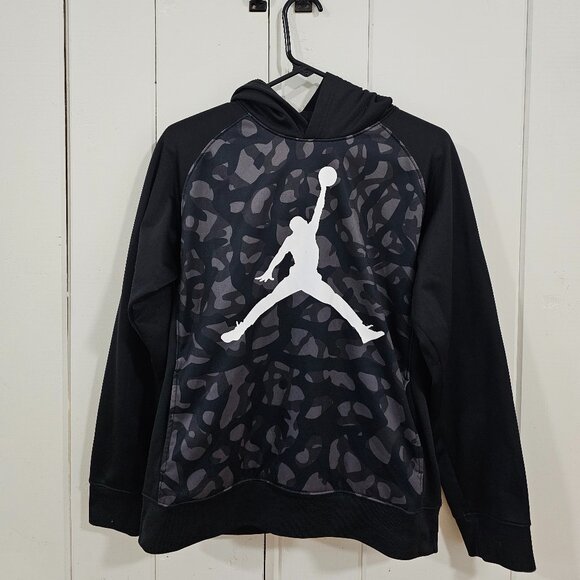 Jordan Black and Gray Therma Fit Hooded Sweatshirt size XL - Picture 1 of 6